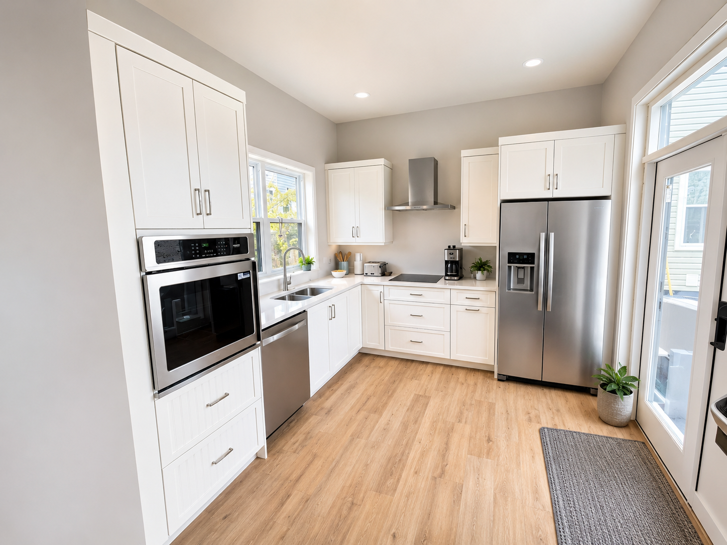 Finished kitchen inside a backyard suite